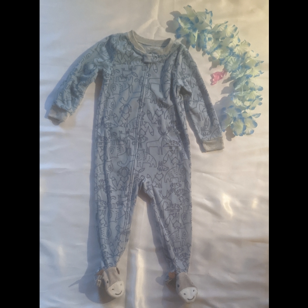Carter's footie pajamas in blue, boys 2T